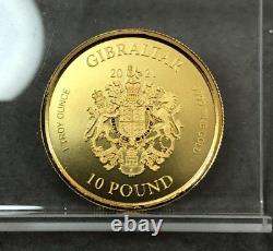 2021 Lady Justice 1oz Gold Coin Gibraltar. 9999 Fine Gold Coin First Year