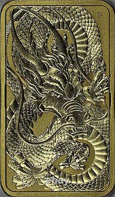 2021-P Australia $100 Chinese Dragon 1 oz. 9999 Fine Gold Rectangular Coin