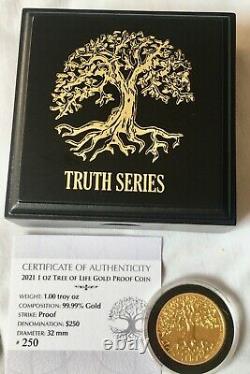 2021 TREE OF LIFE CHRISTIAN 1 OZ. 999 FINE SOLID GOLD COIN ONLY 250 Mintage