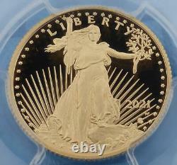2021 W PCGS PR 69 D-Cam Type 2 Gold American Eagle $10 Coin, 1/4oz Fine Gold