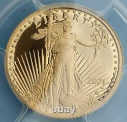 2021 W PCGS PR 69 D-Cam Type 2 Gold American Eagle $5 Coin, 1/10oz Fine Gold