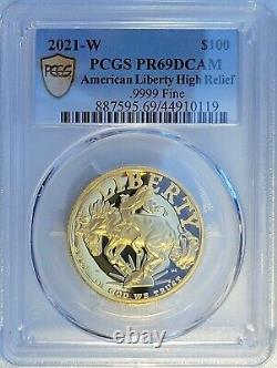 2021 W PCGS PR69DCAM $100 American Liberty High Relief 1 oz. 9999 Fine Gold