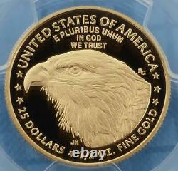 2021 W PCGS PR70 D-Cam Gold American Eagle, TYPE 2 $25 Coin, 1/2 oz Fine Gold
