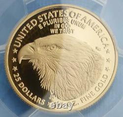 2021 W PCGS PR70 D-Cam Gold American Eagle, TYPE 2 $25 Coin, 1/2 oz Fine Gold