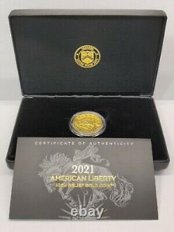 2021-w American Liberty High Relief Gold Coin 1 Oz 99.99% Fine Gold