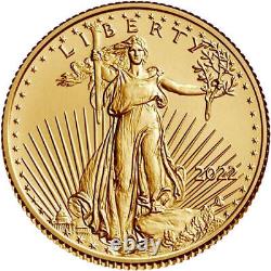 2022 1/10 oz American Eagle Gold Coin BU 0.9167 Fine Gold