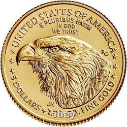 2022 1/10 oz American Eagle Gold Coin BU 0.9167 Fine Gold