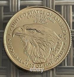 2022 1/10 oz American Gold Eagle Coin BU Mint