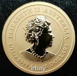 2022 1/10 oz Australian Gold Lunar Tiger Coin Bu Perth Mint. 9999 Fine Gold