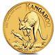 2022 1/4 Oz Australian Gold Kangaroo Perth Mint Coin. 9999 Fine Bu In Cap