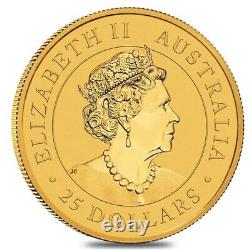 2022 1/4 oz Australian Gold Kangaroo Perth Mint Coin. 9999 Fine BU In Cap
