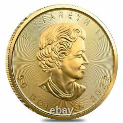 2022 1 oz Canadian Gold Maple Leaf $50 Coin. 9999 Fine BU