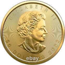 2022 1 oz Canadian Gold Maple Leaf Coin (BU). 9999 Fine
