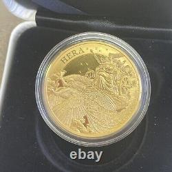 2022 1oz Goddess Hera. 999 Fine Gold Coin with Box & COA Low Mintage 500