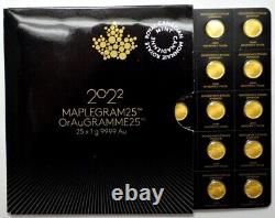 2022 25 x 1g Canadian Gold Maples 50 cents Coin 9999 Fine Maplegram25 In Assay