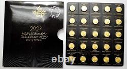 2022 25 x 1g Canadian Gold Maples 50 cents Coin 9999 Fine Maplegram25 In Assay