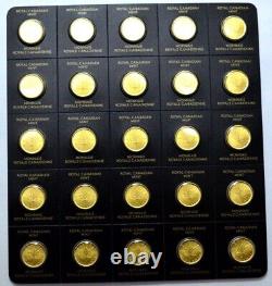 2022 25 x 1g Canadian Gold Maples 50 cents Coin 9999 Fine Maplegram25 In Assay