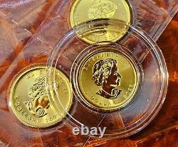 2022 Canada 1/10 oz Fine Gold. 9999 Maple Leaf $5 BU in Capsule