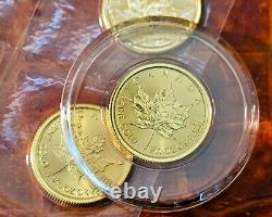 2022 Canada 1/10 oz Fine Gold. 9999 Maple Leaf $5 BU in Capsule