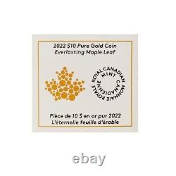 2022 Canada 1/20 oz Gold Everlasting Maple Coin. 9999 Fine (withBox & COA)