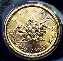 2022 Gold Canadian Maple Leaf 1/10 oz Fine Gold. 9999 Gem Bu