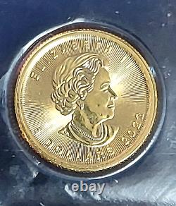 2022 Gold Canadian Maple Leaf 1/10 oz Fine Gold. 9999 Gem Bu