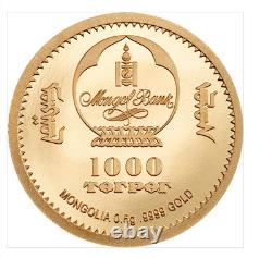 2022 Mongolia. 5g Gold Torper. Only 5000pcs Worldwide! Limited Mintage. 9999fine 2022 Mongolia. 5g Gold Torper. Only 5000pcs Worldwide! Limited Mintage. 9999fine