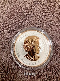 2022 Rose Gold-Plated $20 Fine Silver Coin Super Incuse 1oz SML. Mintage 7,000