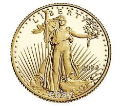 2022-W American Eagle $10 1/4th oz Fine GOLD Proof Coin 22ED