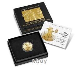 2022-W American Eagle $10 1/4th oz Fine GOLD Proof Coin 22ED