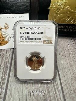 2022-W American Eagle $10 1/4th oz Fine GOLD Proof Coin 22ED NGC PF70