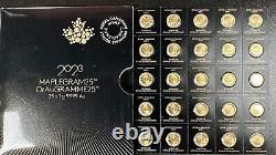 2023 25x1 gram Gold Maplegram25 RCM Royal Canadian Mint. 9999 Fine in Assay