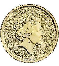 2023 British Royal Mint Gold Britannia 1/10 oz. 9999 fine £10 Coin TYPE 1 QUEEN