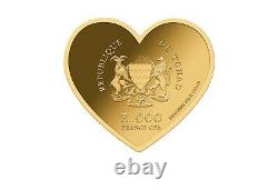 2023 Chad I Love You Love is Precious 24K Fine Gold Coin Heart Romantic Wedding