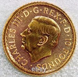2023 Great Britain 1/10 oz Gold Britannia King Charles III Coin. 9999 Fine BU