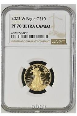 2023-W American Eagle $10 1/4th oz Fine GOLD Proof NGC PF70