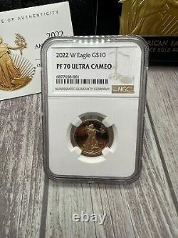 2023-W American Eagle $10 1/4th oz Fine GOLD Proof NGC PF70