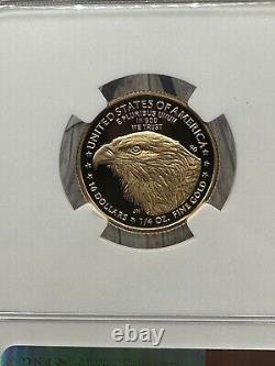 2023-W American Eagle $10 1/4th oz Fine GOLD Proof NGC PF70