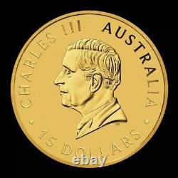 2024 1/10 oz $15 P Australia. 9999 Fine Gold Kookaburra BU Coin AMAZING STRIKE