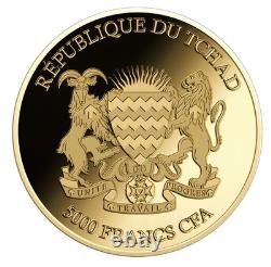 2024 Chad. 999 Fine Gold Coin Gorilla Monkey Africa Big Five Wildlife WWF RARE 2024 Chad. 999 Fine Gold Coin Gorilla Monkey Africa Big Five Wildlife WWF RARE