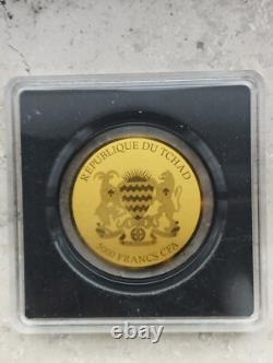 2024 Chad. 999 Fine Gold Coin Gorilla Monkey Africa Big Five Wildlife WWF RARE 2024 Chad. 999 Fine Gold Coin Gorilla Monkey Africa Big Five Wildlife WWF RARE
