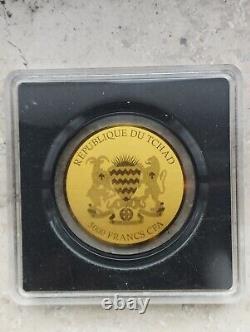 2024 Chad. 999 Fine Gold Coin Gorilla Monkey Africa Big Five Wildlife WWF RARE 2024 Chad. 999 Fine Gold Coin Gorilla Monkey Africa Big Five Wildlife WWF RARE