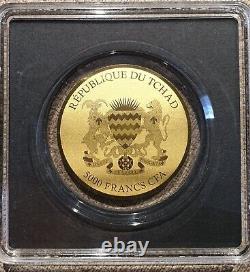 2024 Chad. 999 Fine Gold Coin Gorilla Monkey Africa Big Five Wildlife WWF RARE