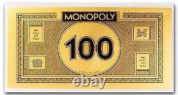 2024 Samoa $100 Monopoly 1 Gram. 999 Fine Gold Note, 1st Ever Gold Monopoly Note