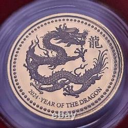 2024 Samoa Lunar Year of the Dragon 1 oz 9999 Fine Gold $88 Tala #692 (R676)