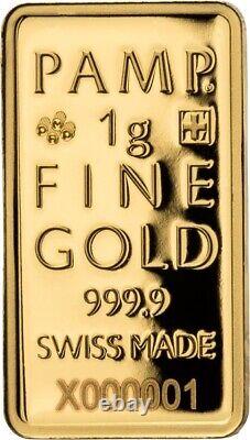 2024 Switzerland PAMP Wolf Fine 1 g Gold Bar 9999 Gold Coin Swiss Fauna Wildlife