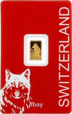 2024 Switzerland PAMP Wolf Fine 1 g Gold Bar 9999 Gold Coin Swiss Fauna Wildlife