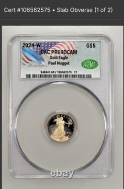 2024-W Gold Eagle CAC PR69DCAM CAC'Steve Nugget' Signed Series