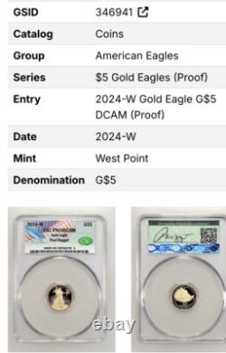 2024-W Gold Eagle CAC PR69DCAM CAC'Steve Nugget' Signed Series