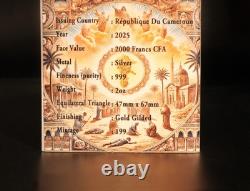 2025 2 Oz 999 Fine Silver Cameroon St. Thomas 2 OZT Silver Gold Gilt Coin 2025 2 Oz 999 Fine Silver Cameroon St. Thomas 2 OZT Silver Gold Gilt Coin